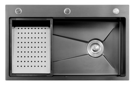 304SS de acero inoxidable de la tienda de fregadero Nano recubrimiento de acero inoxidable Single Bowl Lavadero de cocina