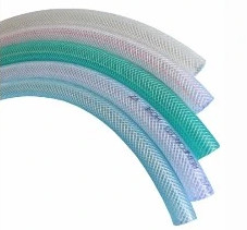 No torsión transparente flexible refuerzada manguera de agua manguera trenzada de PVC para el jardín lavado de coches