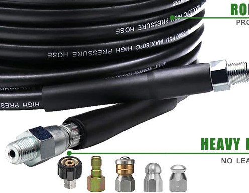 Lavadora de alta presión manguera de chorro ID 6mm 8mm de acero inoxidable manguera flexible con limpiador