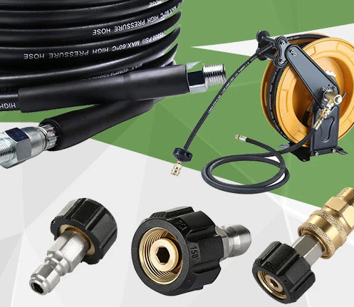 Lavadora de alta presión manguera de chorro ID 6mm 8mm de acero inoxidable manguera flexible con limpiador