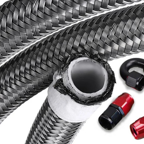 5/16 pulgadas mangueras flexibles de acero inoxidable trenzado PTFE trenzado aceite de combustible de refrigeración líneas de manguera