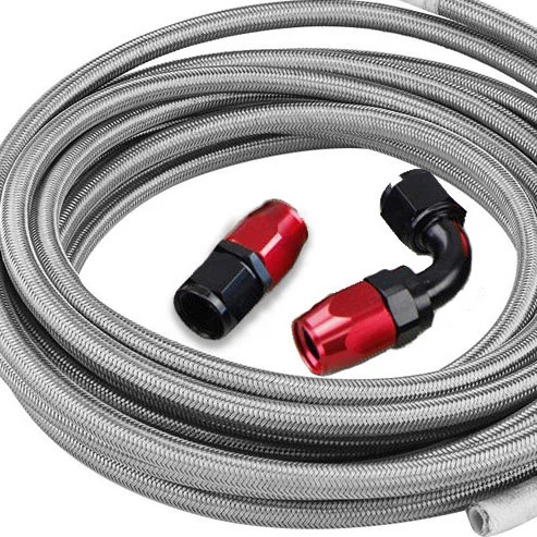 5/16 pulgadas mangueras flexibles de acero inoxidable trenzado PTFE trenzado aceite de combustible de refrigeración líneas de manguera
