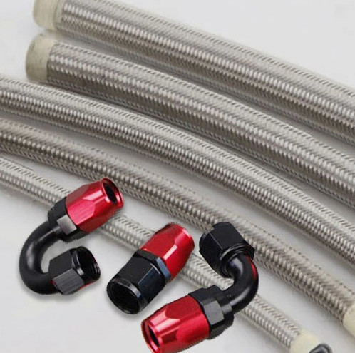 5/16 pulgadas mangueras flexibles de acero inoxidable trenzado PTFE trenzado aceite de combustible de refrigeración líneas de manguera