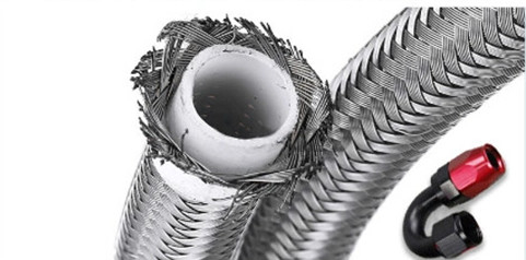 5/16 pulgadas mangueras flexibles de acero inoxidable trenzado PTFE trenzado aceite de combustible de refrigeración líneas de manguera