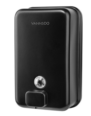 INOVI ZSH12-1200BF-NEGRO Dispensador comercial de jabón negro mate montado en la pared para baño