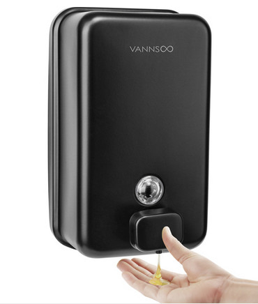 INOVI ZSH12-1200BF-NEGRO Dispensador comercial de jabón negro mate montado en la pared para baño