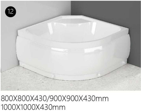 Cubo de ducha de esquina cuadrada bandeja de umbral alto deslizante 800 x 800 gabinete de ducha