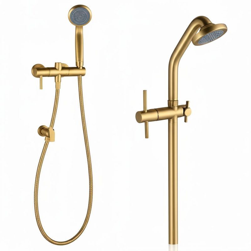 Conjunto de válvula de desvío multi-modo de columna de ducha expuesta a metal con kit de paquete portátil de latón