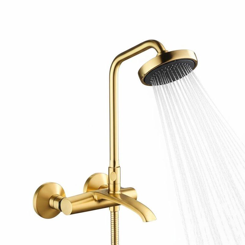 Conjunto de ducha oculta de latón Techo Cabeza de lluvia Cañón de agua con kit de combinación de mano